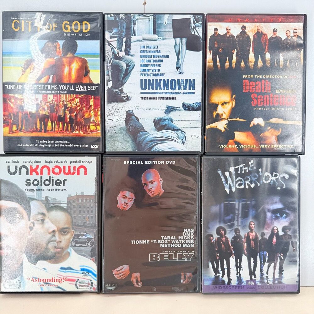 Crime Drama DVD Lot City of God Warriors Belly Death Sentence 6
